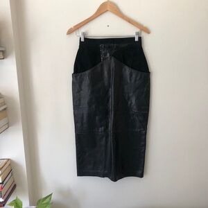 Vintage Black Leather Skirt